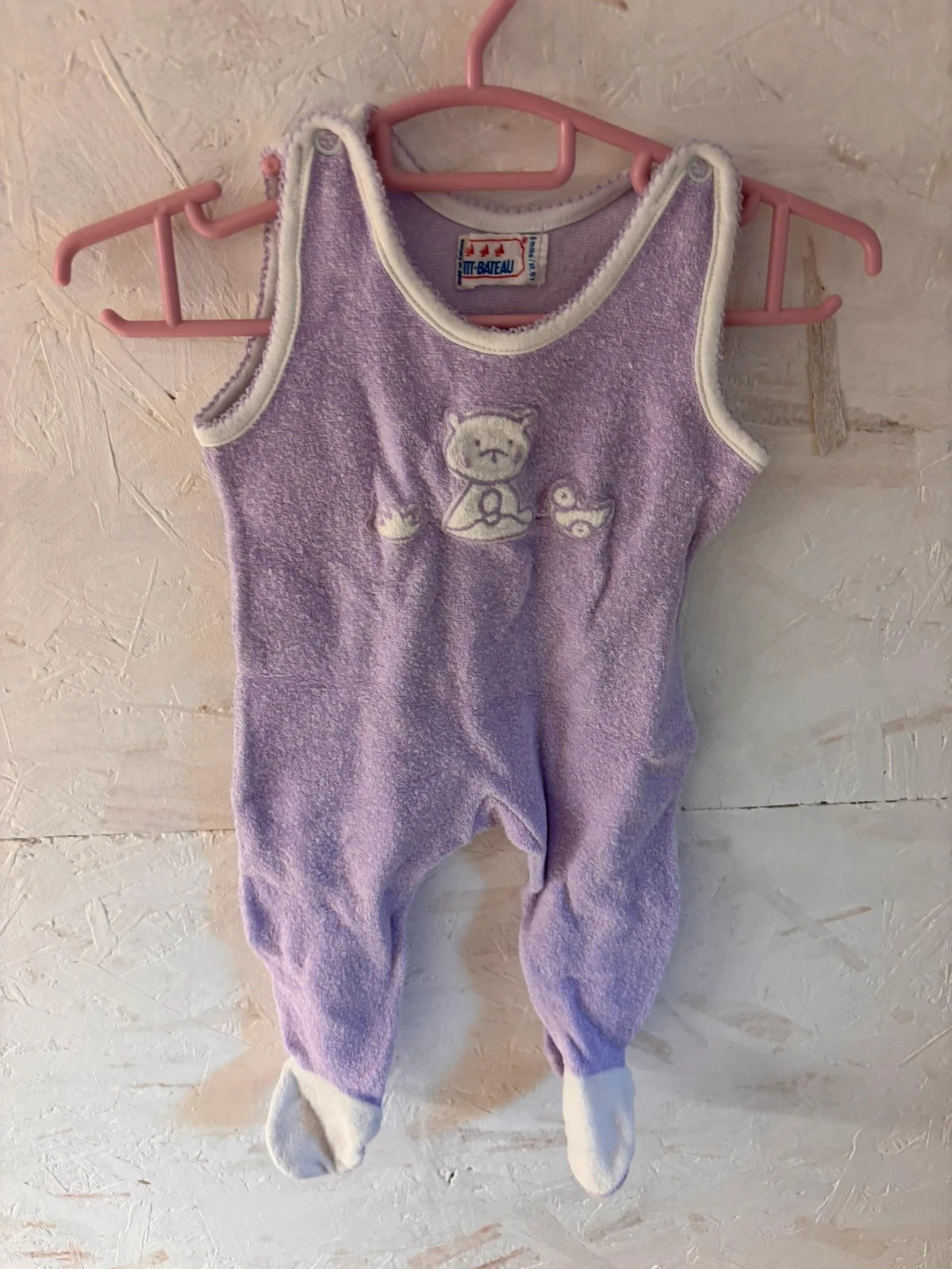 Vintage Purple Terry Sleepsuit / Romper – Petit Bateau – 6 Months (67 cm) – photo 3